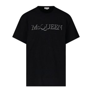 ALEXANDER MCQUEEN Embroidered Logo Black tričko Veľkosť: XL