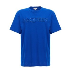 ALEXANDER MCQUEEN Embroidered Blue tričko Veľkosť: L