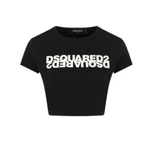DSQUARED2 Mirror Black crop tričko Veľkosť: M