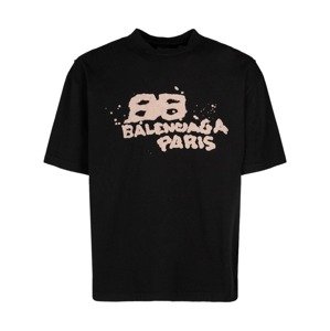 BALENCIAGA Artwork Black tričko Veľkosť: XXL