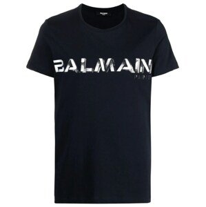 BALMAIN Paris Logo Blue tričko Veľkosť: M