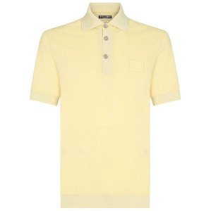 DOLCE & GABBANA Label Yellow polo tričko Veľkosť: XL