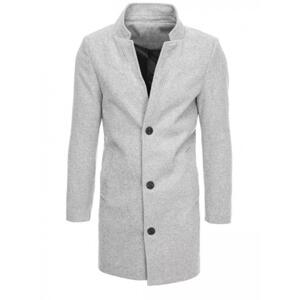 Pánsky dlhý jednoradový kabát v sivej farbe vo výpredaji