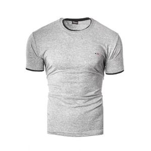 Pánske jednofarebné tričko s krátkym rukávom v sivej farbe