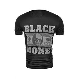 Pánske módne tričko s potlačou v čiernej farbe