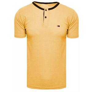 Pánske žlté basic tričko s gombíkmi