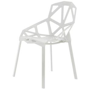 Sada 4 bielych moderných stoličiek