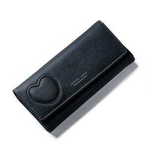 Dámska elegantná peňaženka so srdcom v čiernej farbe