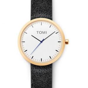 Pánske hodinky Tomi s bielym ciferníkom v čiernej farbe