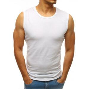 Pánske klasické tričko bez rukávov v bielej farbe