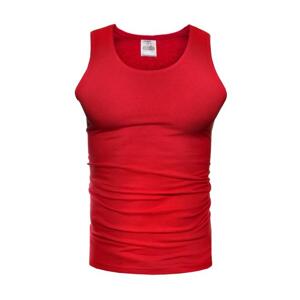 Bavlnené pánske tričko červenej farby bez rukávov