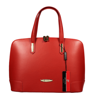 Červená kožená kabelka Pierre Cardin 1360 Rosso