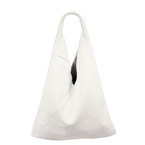 Kožená kabelka Alma Bianca v bielej farbe