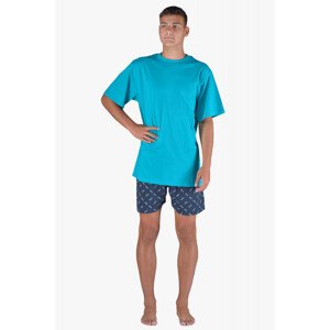 Pánske pyžamo Gina 79150P - barva:GINMYMDCM/tyrkysová-lékorica, velikost:XL