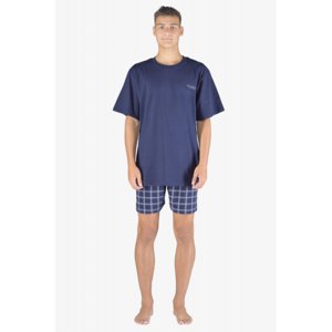 Pánske pyžamo Gina 79152P - barva:GINDCMLGB/lekorica-šedobiela, velikost:L
