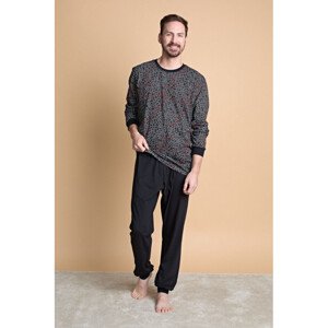 Pánske pyžamo Pleas 180806 - barva:PLE000/čierna, velikost:XL