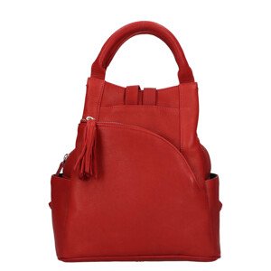 Dámsky kožený batoh The Trend Diana - červená