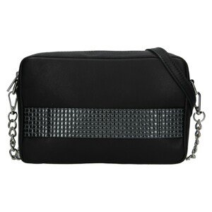 Trendy dámska kožená crossbody kabelka Facebag Ninas - čierno-strieborná