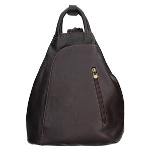 Elegantný dámsky kožený batoh Katana Paula - tmavo hnedá