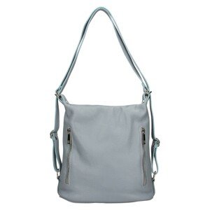Dámska kožená batôžko kabelka Italia Maura - svetlo modrá