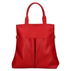 Dámska kožená kabelka Italia Ghita - červená