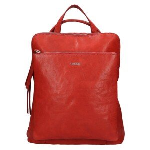 Dámska kožená batôžko-kabelka Lagen Jassika - červená