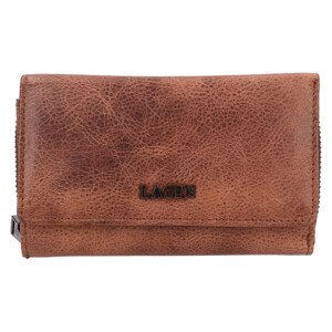 Malá dámska kožená peňaženka Lagen Erett - hnedá