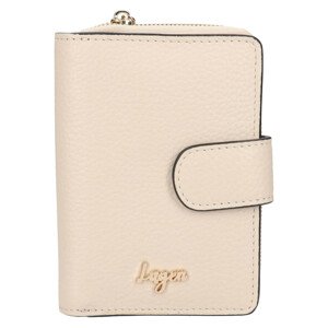 Malá dámska kožená peňaženka Lagen Silla - krémová