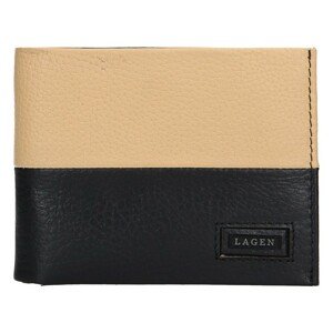 Pánska kožená peňaženka Lagen Will - čierno-béžová