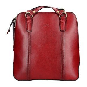 Dámska kožená batôžky kabelka Katana Martina - tmavo červená