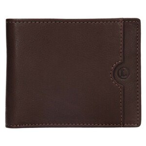 Pánska kožená slim peňaženka Lagen Olha - tmavo hnedá