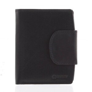 Elegantná čierna kožená peňaženka so zápinkou - Diviley Universit