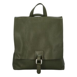 Dámsky kožený batôžtek kabelka khaki - ItalY Francesco