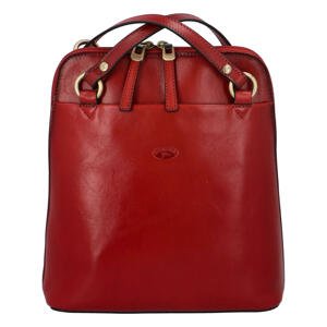 Dámsky kožený batoh kabelka tmavočervený - Katana Elinney