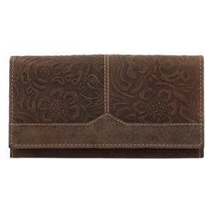 Dámska kožená peňaženka hnedá so vzorom - Tomas Slat