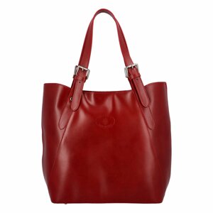 Dámska kožená kabelka cez plece tmavočervená - Delami Ketris červená
