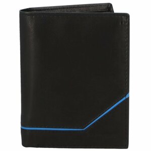 Pánska pevná kožená peňaženka čierna - Diviley Kainat Blue