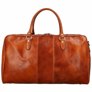 Luxusná kožená cestovná taška koňaková - Delami Jorger