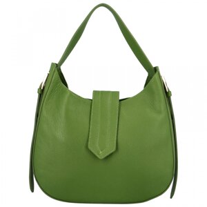 Dámska kožená kabelka cez rameno svetlo zelená - Delami Denni
