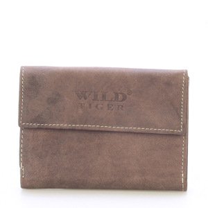 Moderná väčšia kožená peňaženka tmavohnedá - WILD Hades